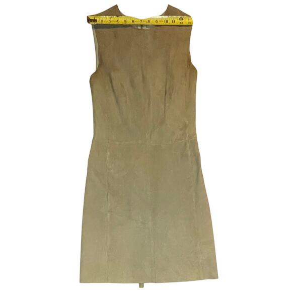 Vince 100% Lamb Leather Dress Sz 2 Green – Excellent Condition w/ Pockets luxury - Picture 4 of 12